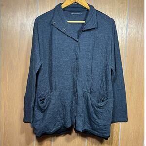 Matthildur Cardigan Pinstripe Lagenlook Pima Cotton Icelandic Design